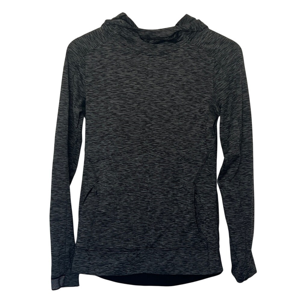 Athleta Space Dye Stowe Hoodie Pullover Charcoal Gray XS